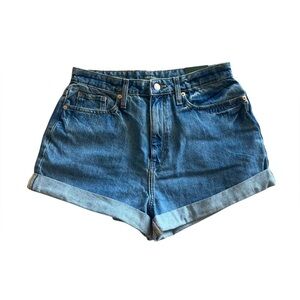 Wild Fable Highest Rise Mom Shorts Happy Stitch Pocket